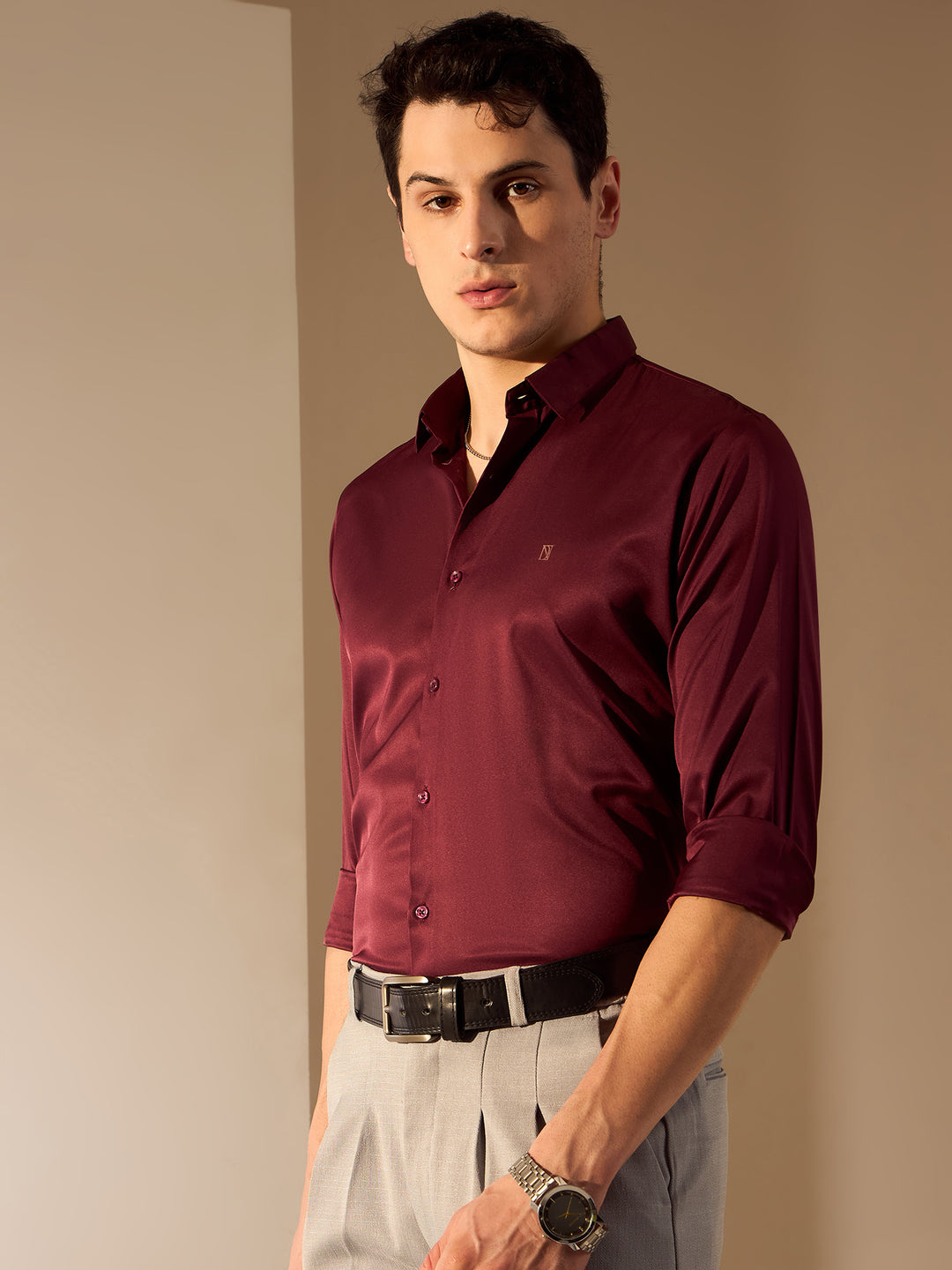 Men's Premium Satin Party Shirt