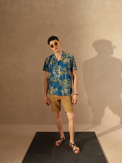 Indigo Blue Block Printed Shirt