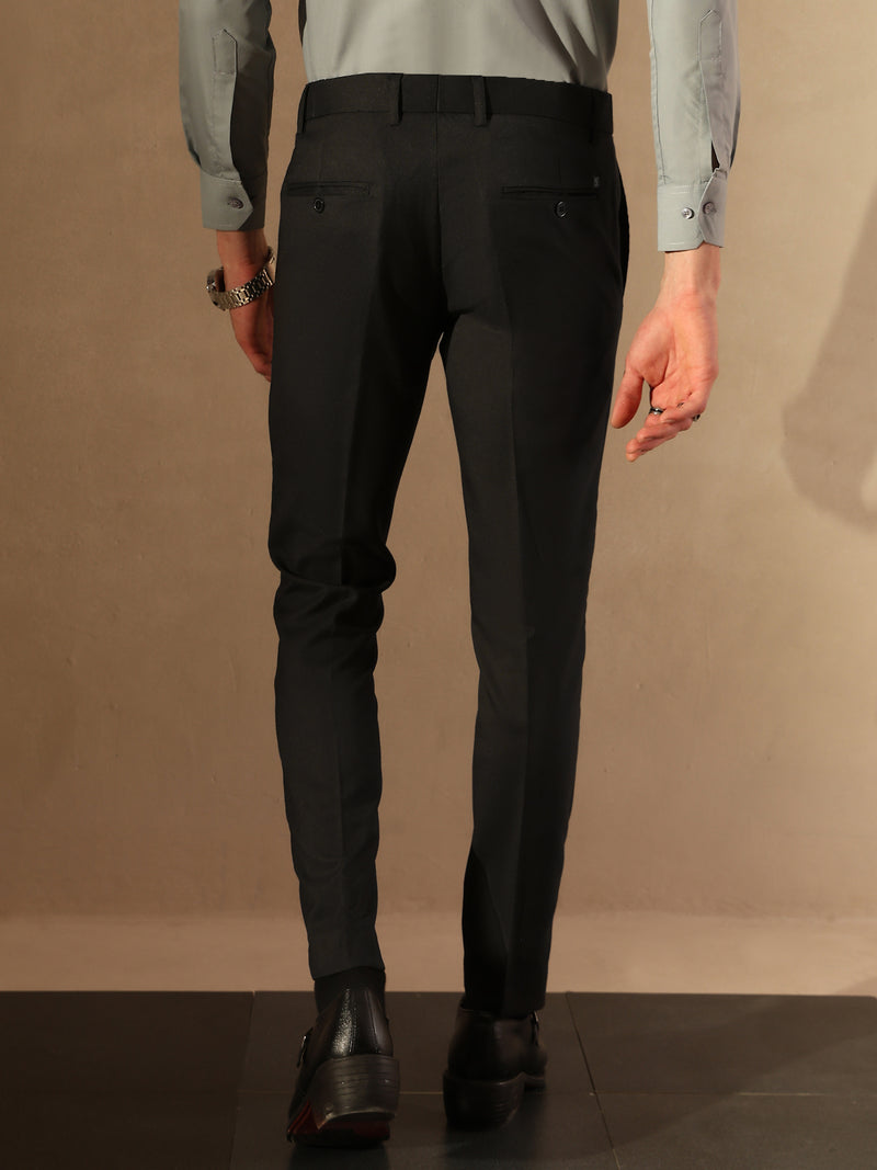 Black Flexi Waist Formal Trouser