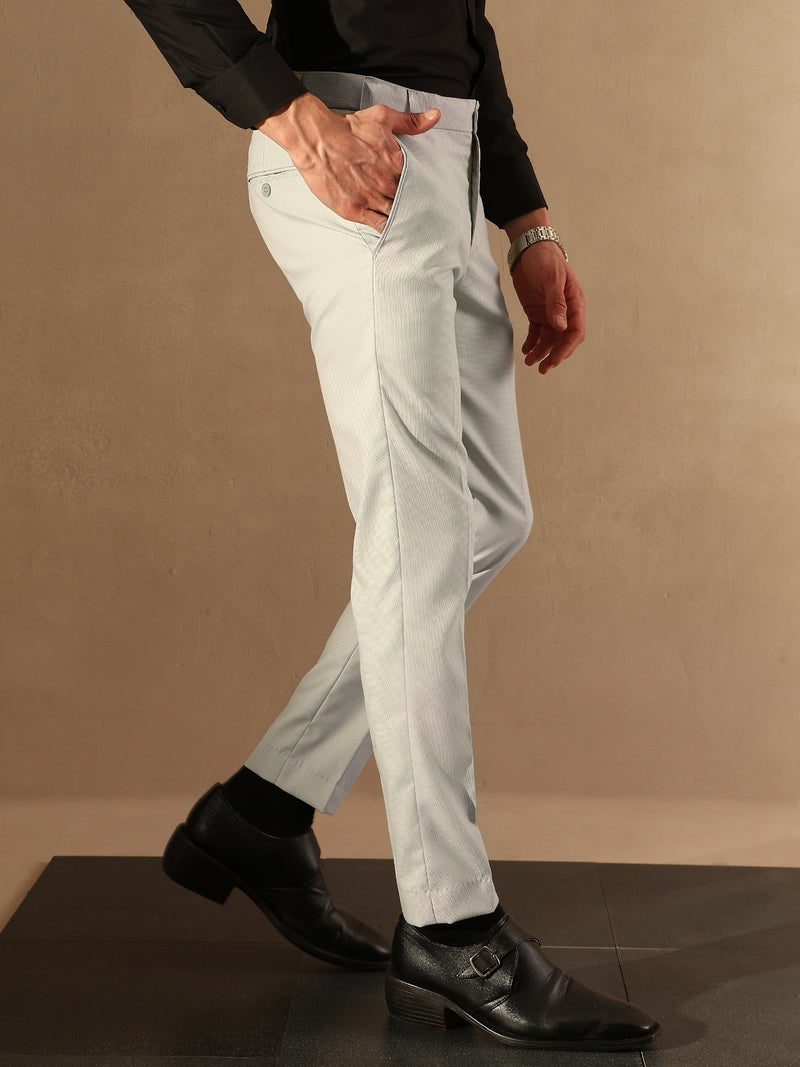 Light Grey Flexi Waist Formal Trouser