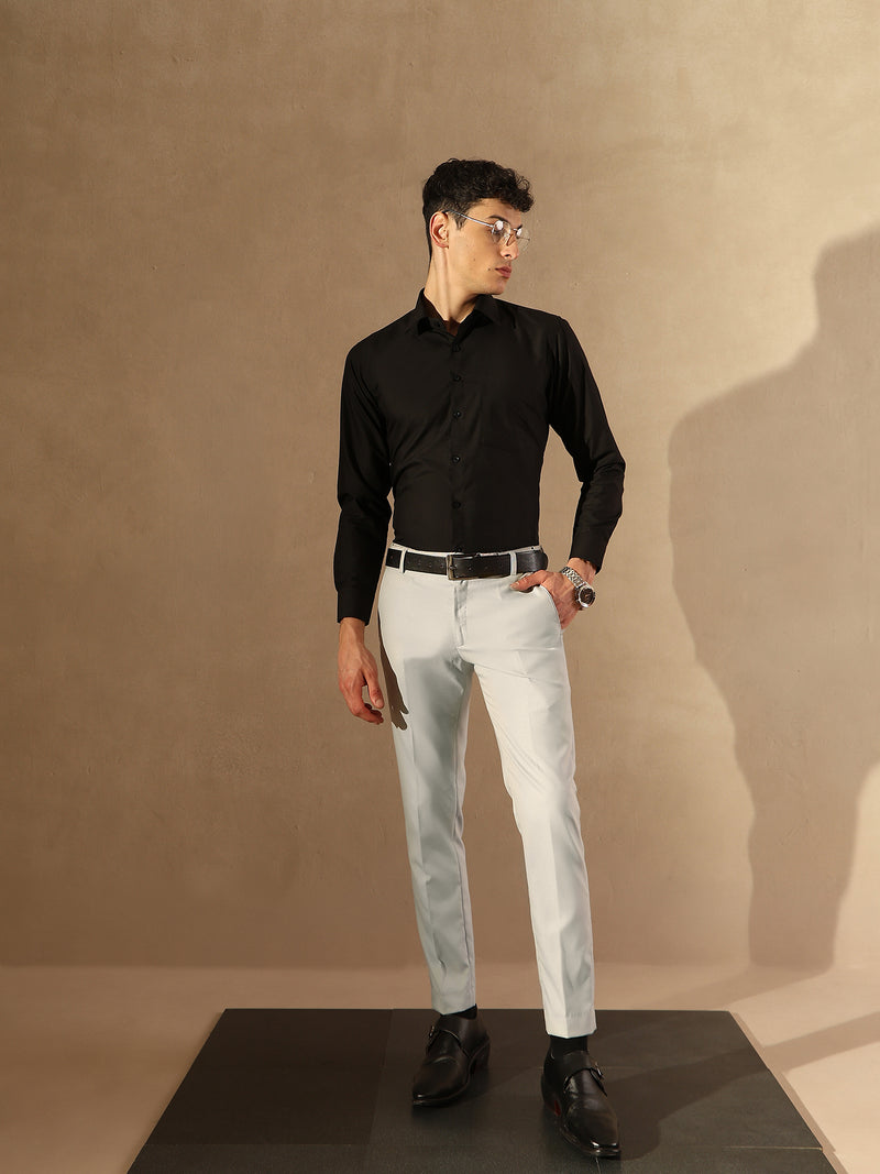 Light Grey Flexi Waist Formal Trouser