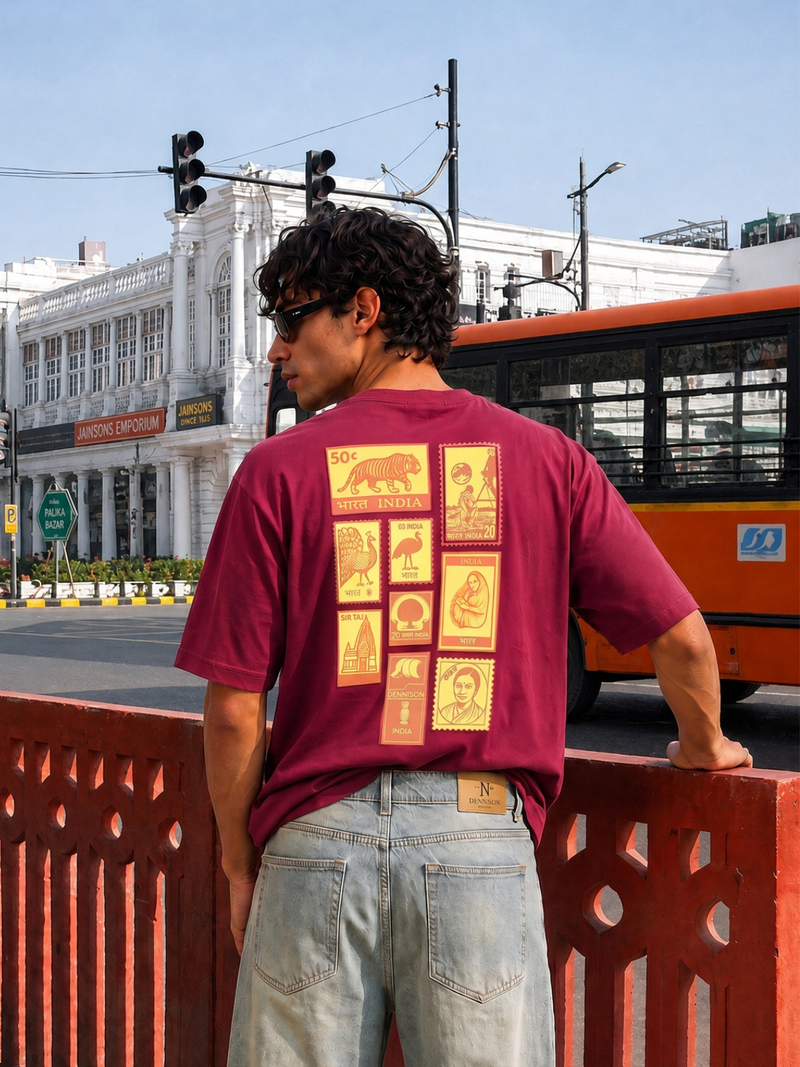 Stamp Printed Oversized T-Shirt
