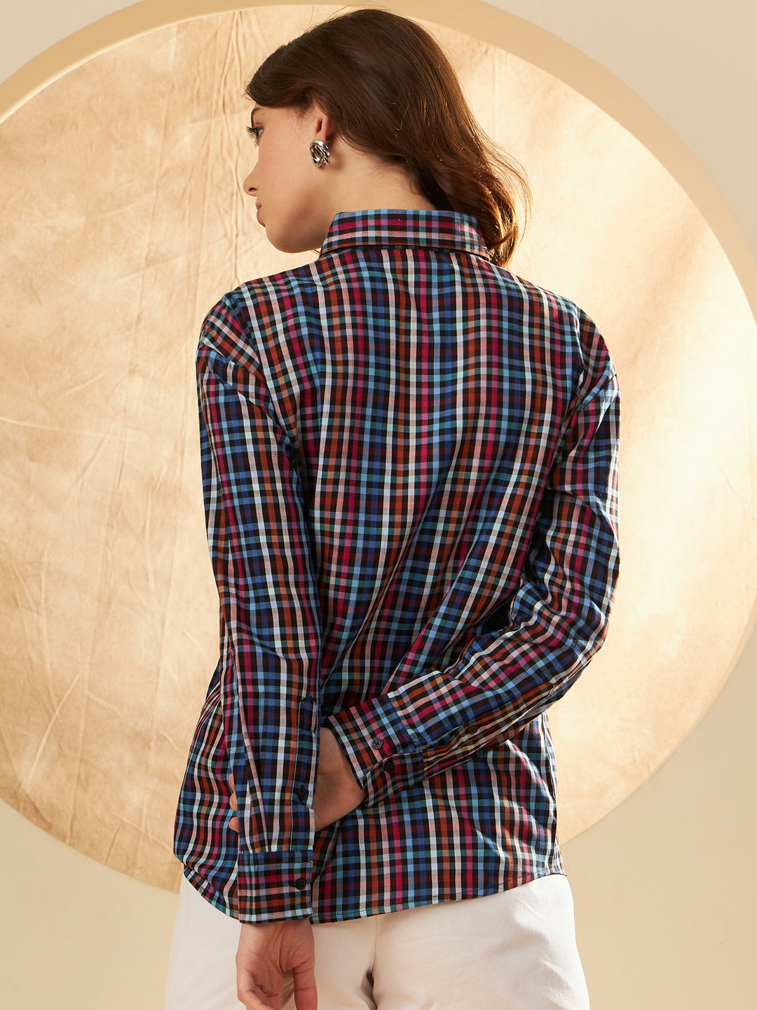 Women's Checked Cotton Casual Shirt