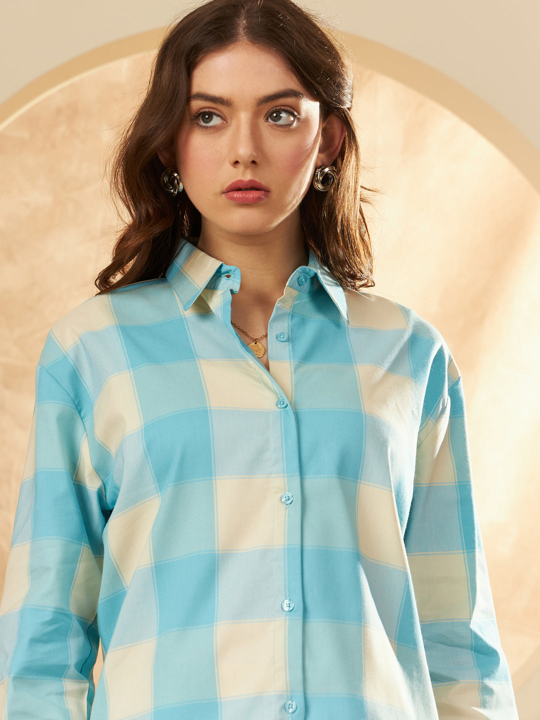 Women's Checked Cotton Casual Shirt