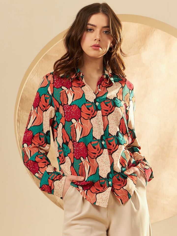 Women's Tropical Printed Casual Shirt