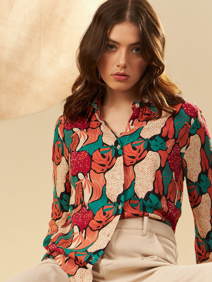 Women's Tropical Printed Casual Shirt