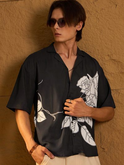 Digital Printed Drop Shoulder Oversized Casual Shirt