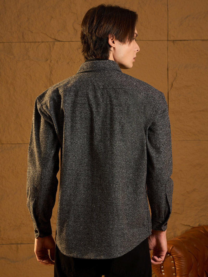 Double Pocket Drop Shoulder Oversized Cotton Shacket