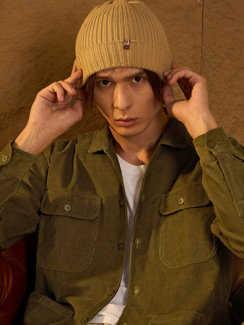 Olive Green Corduroy Oversized Shacket