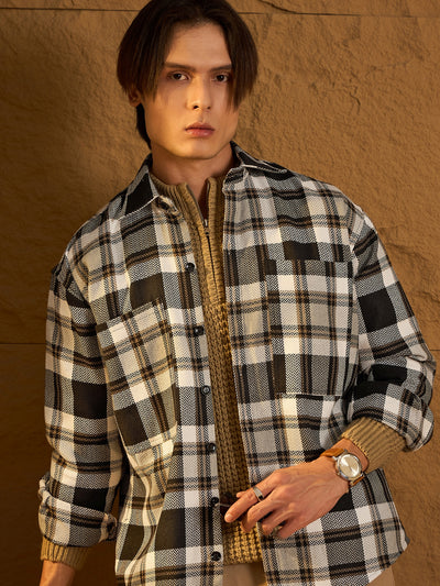 Black & White: Oversized Cotton Checked Shacket