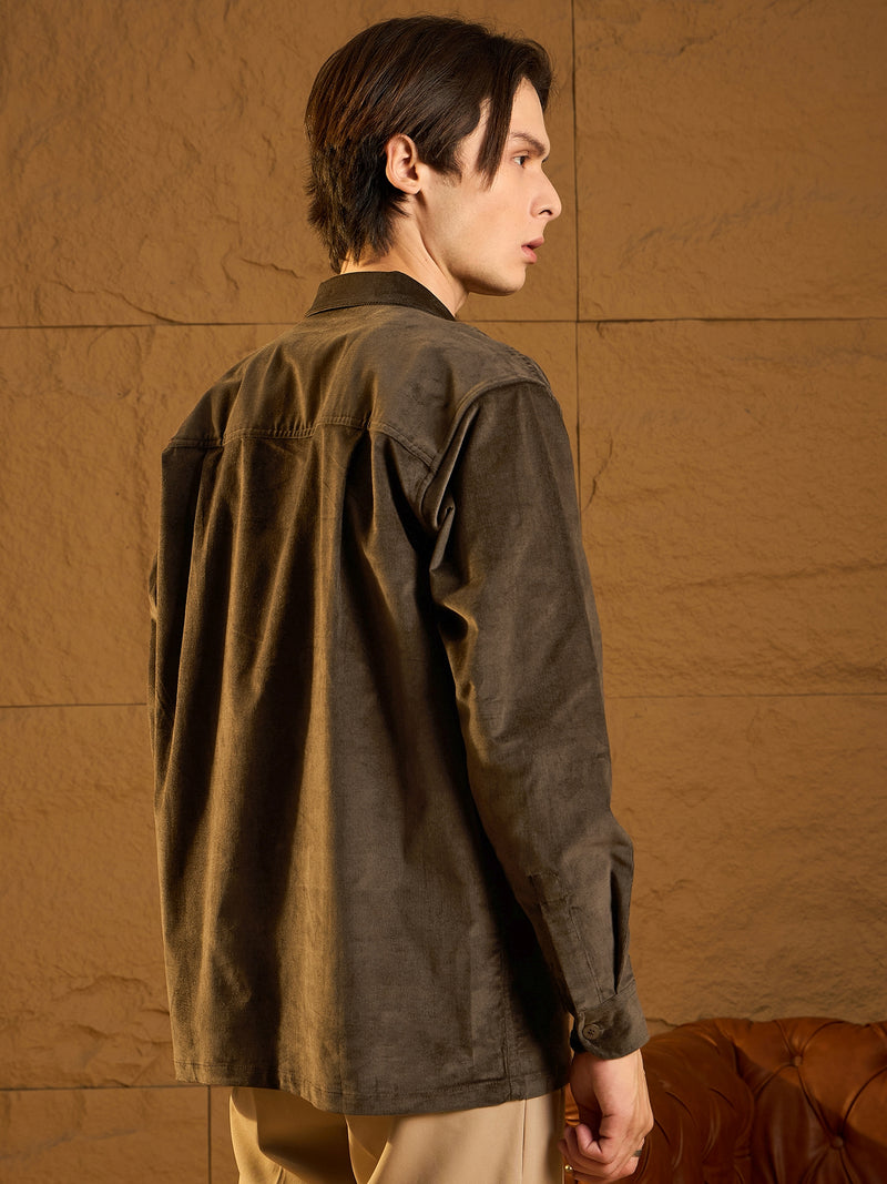 Dark Brown Oversized Shacket
