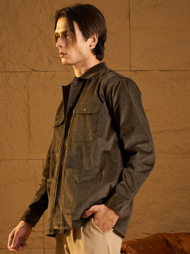 Dark Brown Oversized Shacket