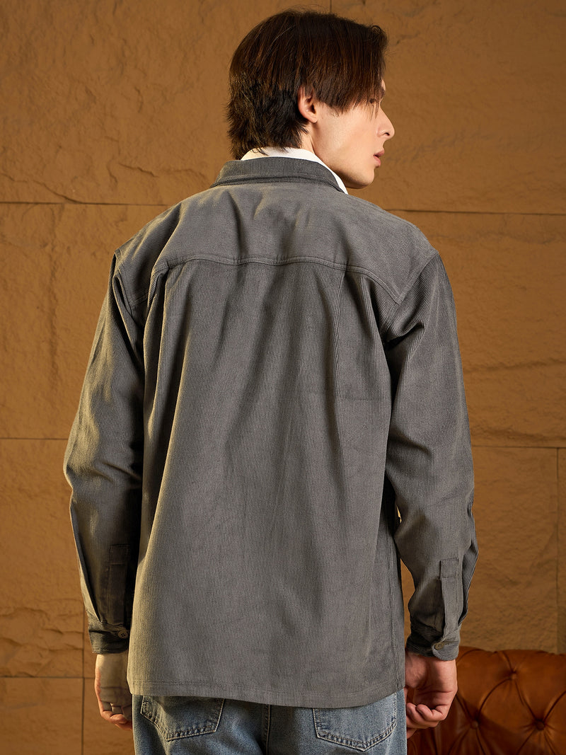 Four Pocket Drop Shoulder Oversized Corduroy Shacket