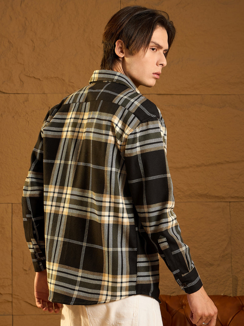 Black & White: Checked Oversized Cotton Shacket