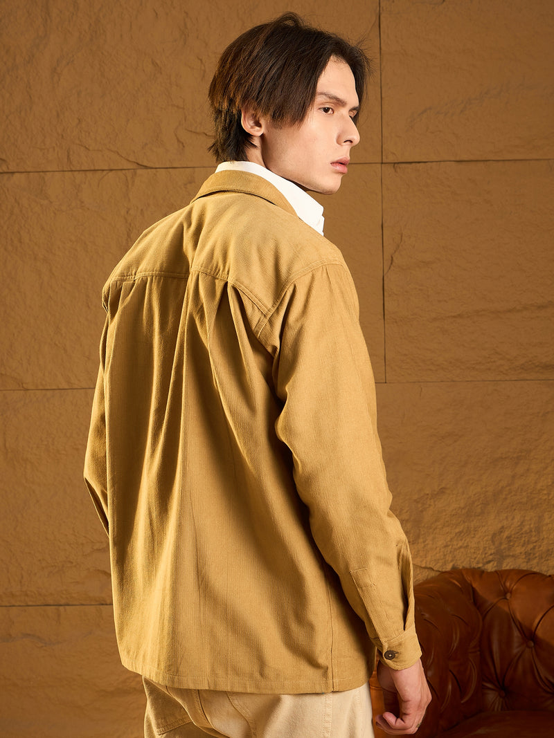 Four Pocket Drop Shoulder Oversized Corduroy Shacket