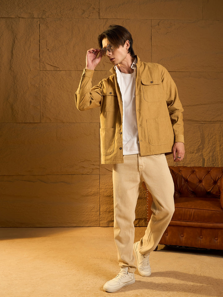 Four Pocket Drop Shoulder Oversized Corduroy Shacket