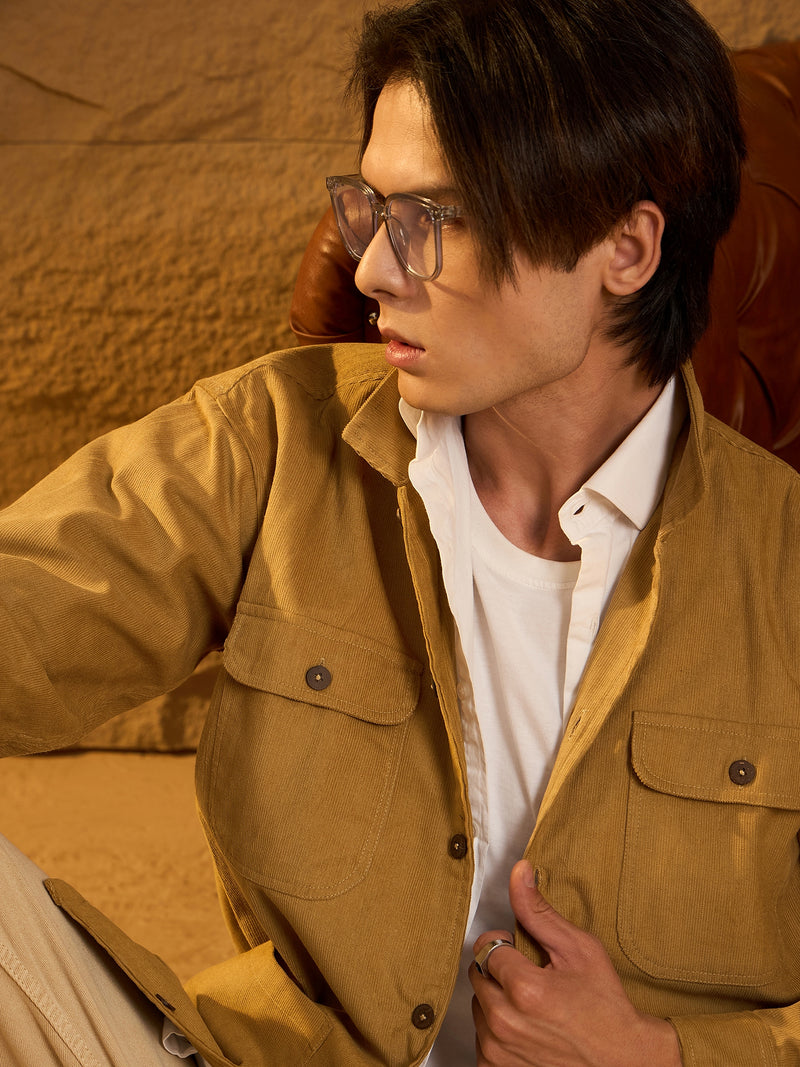 Four Pocket Drop Shoulder Oversized Corduroy Shacket