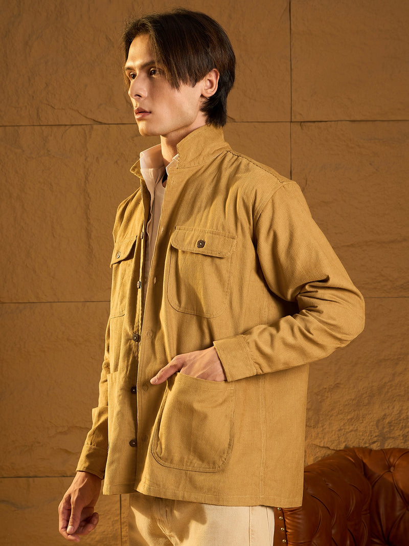 Four Pocket Drop Shoulder Oversized Corduroy Shacket