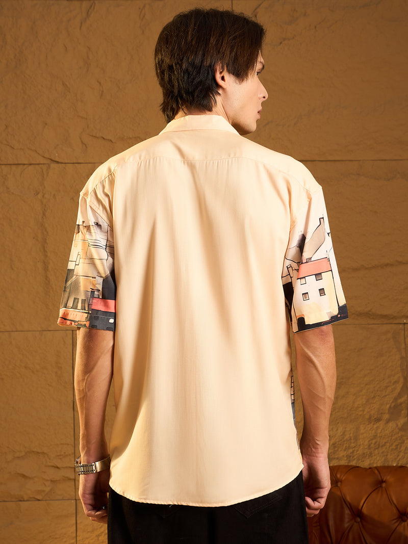 Digital Printed Drop Shoulder Oversized Casual Shirt