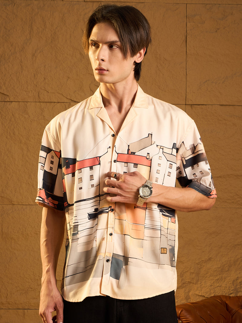 Digital Printed Drop Shoulder Oversized Casual Shirt