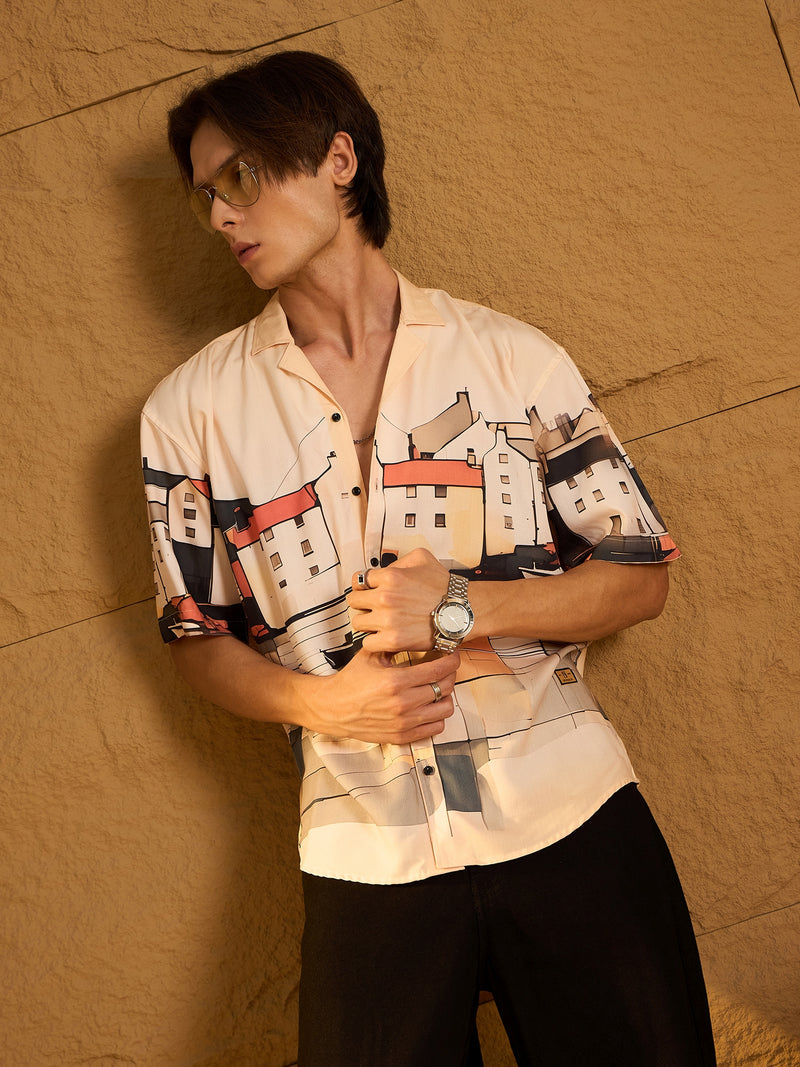 Digital Printed Drop Shoulder Oversized Casual Shirt