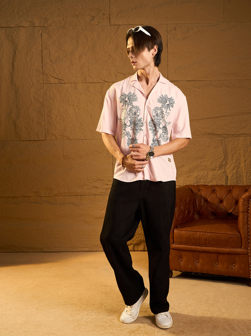 Digital Printed Drop Shoulder Oversized Casual Shirt