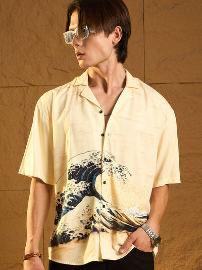 Digital Printed Drop Shoulder Oversized Casual Shirt