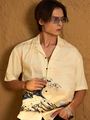 Digital Printed Drop Shoulder Oversized Casual Shirt