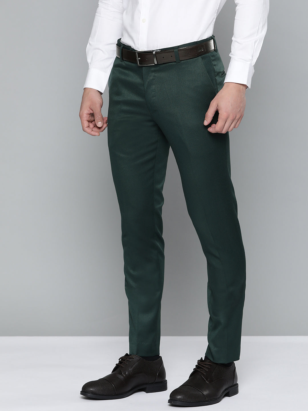DENNISON Men Green Solid Smart Auto Fit Waist Formal Trousers –  dennisonfashionindia