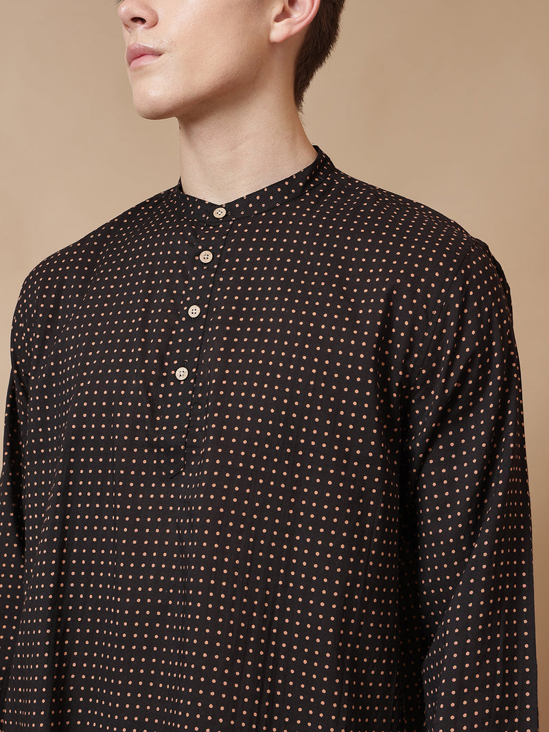 Polka Dots Short Cotton Kurta