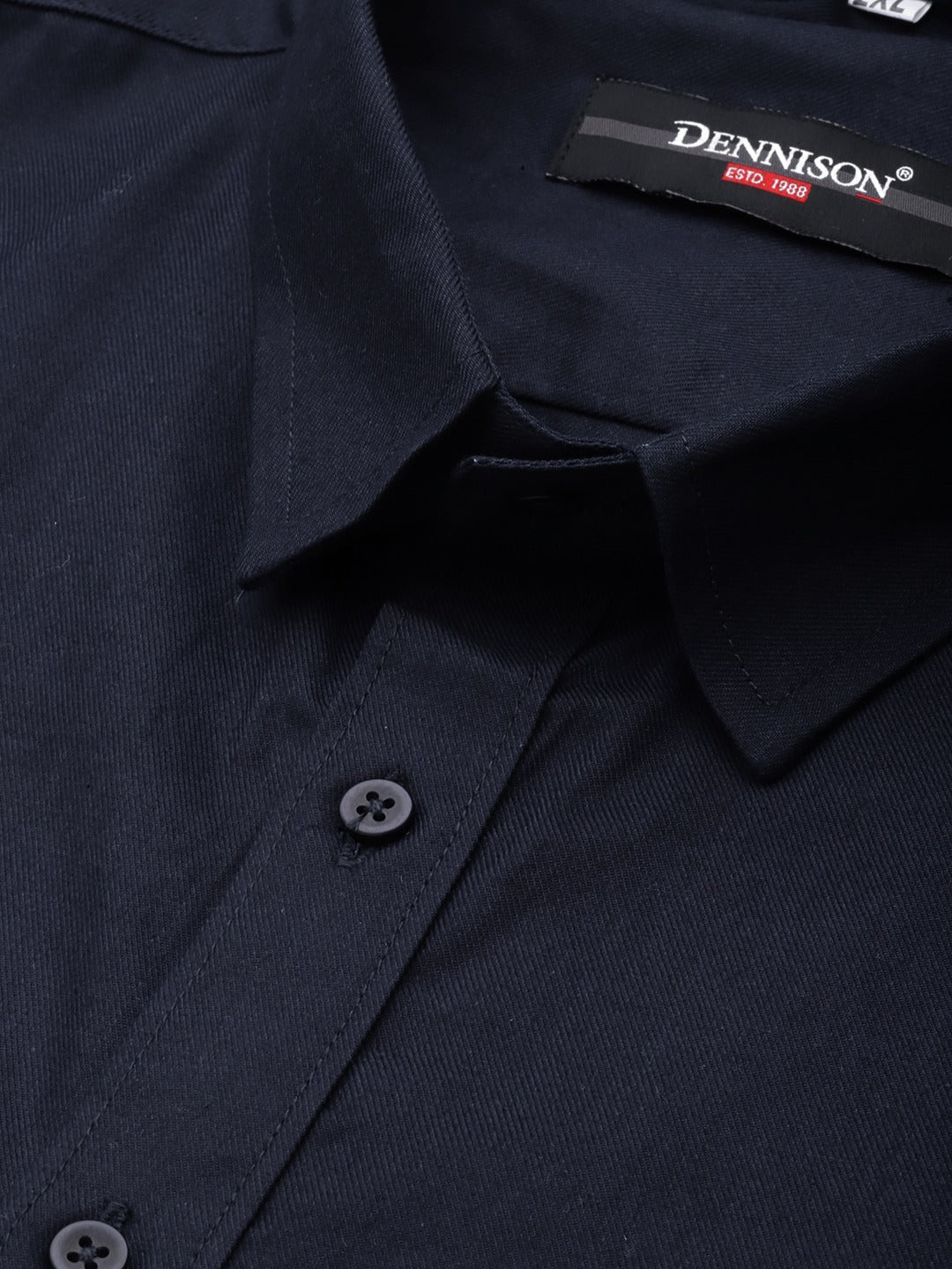 Navy Blue: Spread Collar Shirt
