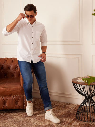 White: Full Sleeves Oxford Sustainable Hemp Shirt