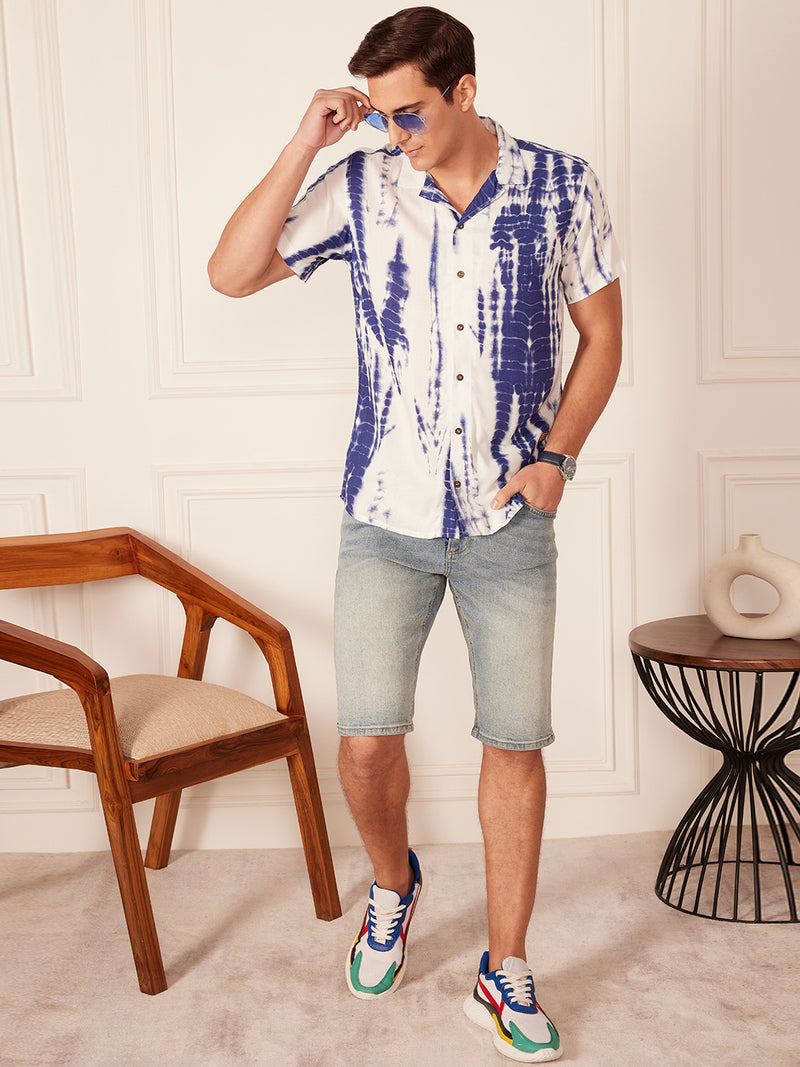 White& Blue:Tie & Dye Shirt