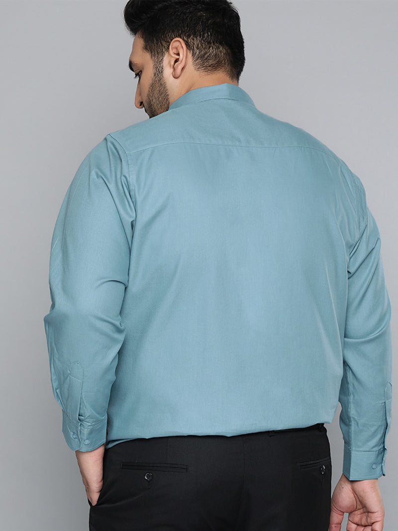 DENNISON Men Blue Smart Slim Fit Pure Cotton Solid Formal Shirt