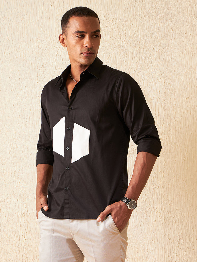 Black: Full Sleeves Casual Shirt