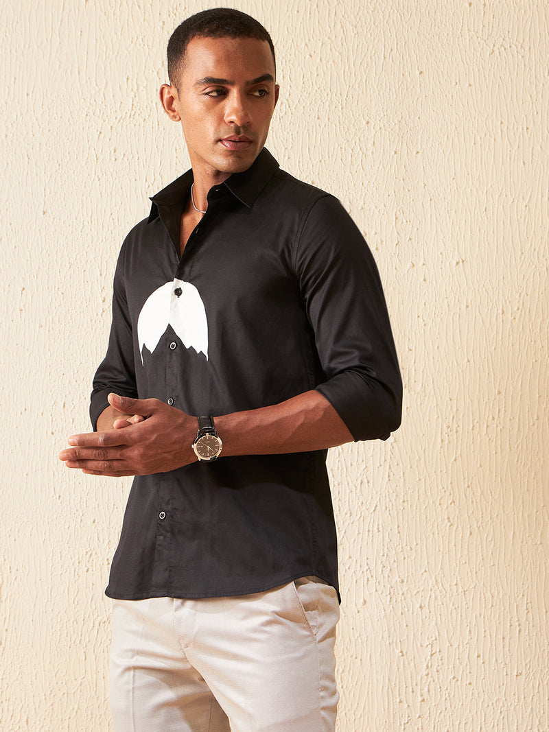 Black: Full Sleeves Smart Slim Fit Casual Shirt