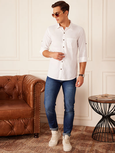 White: Full Sleeves Sustainable Hemp Shirt