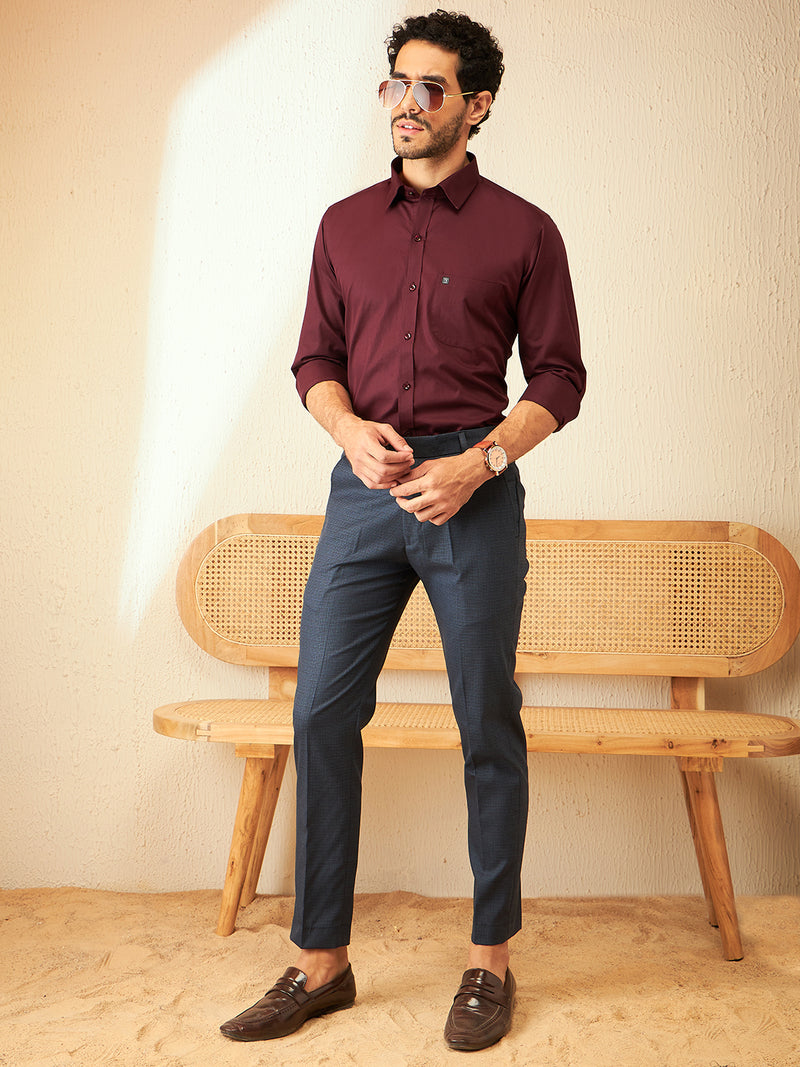 Wine: Cotton Formal Shirt