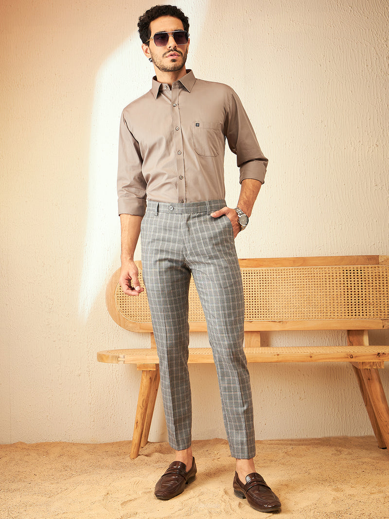Grey: Cotton Formal Shirt