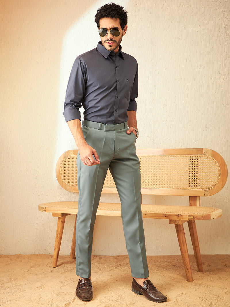 Steel Grey: Cotton Formal Shirt