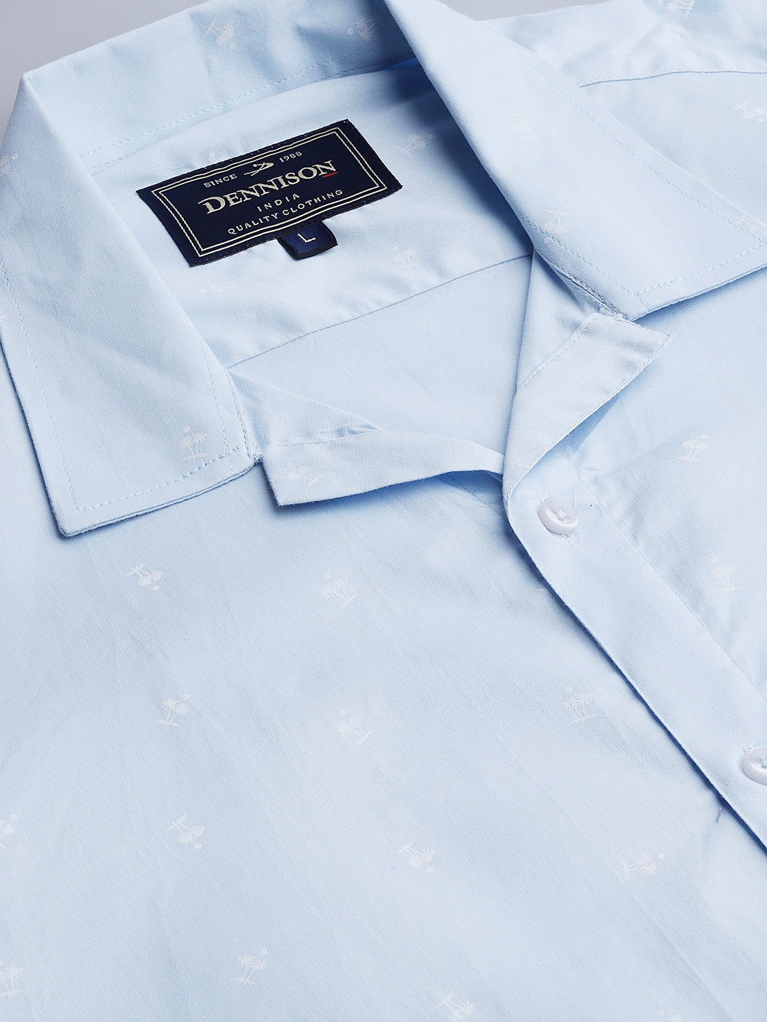 Blue & White: Tropical Printed Shirt