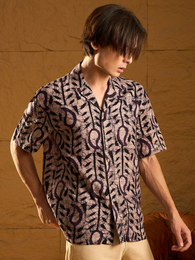 Abstract Print Drop Shoulder Oversized Casual Shirt
