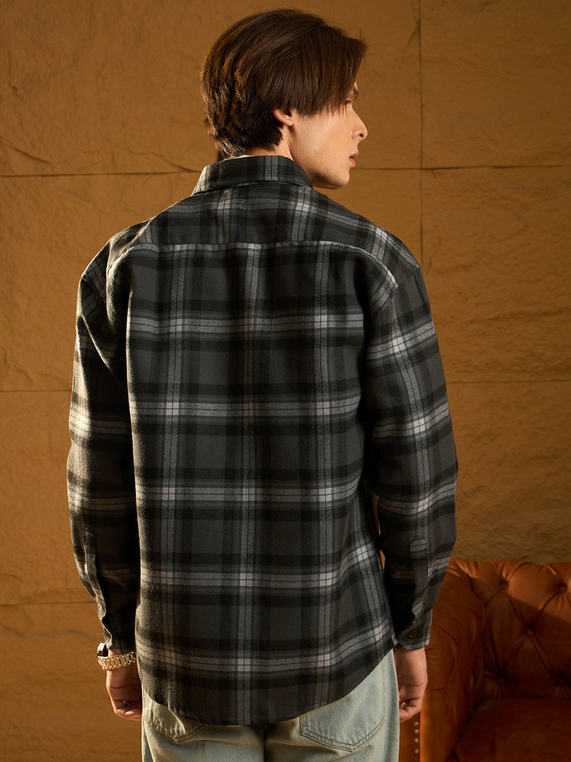 Grey Drop Shoulder Oversized Shacket