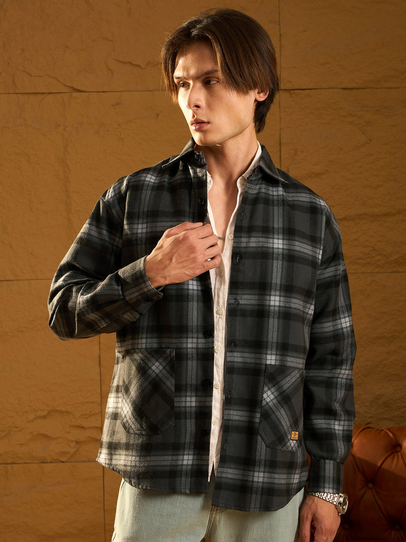 Grey Drop Shoulder Oversized Shacket