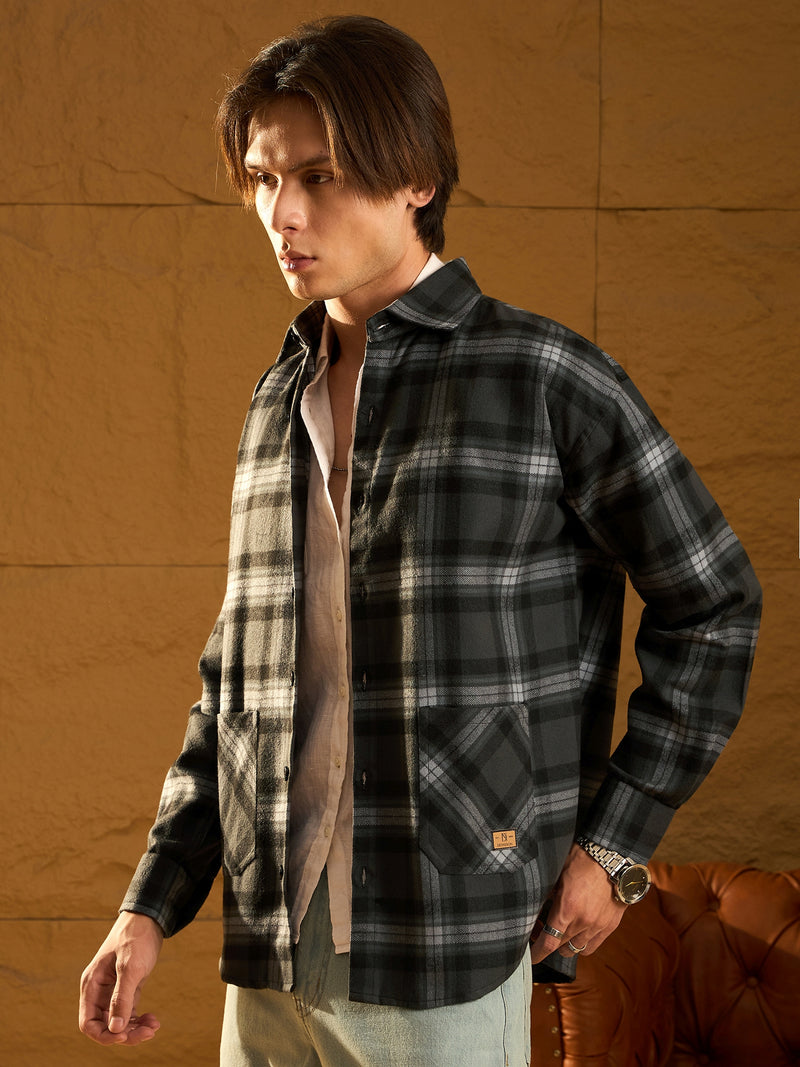 Grey Drop Shoulder Oversized Shacket