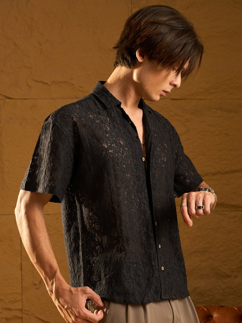 Schiffli Semi Sheer Oversized Shirt