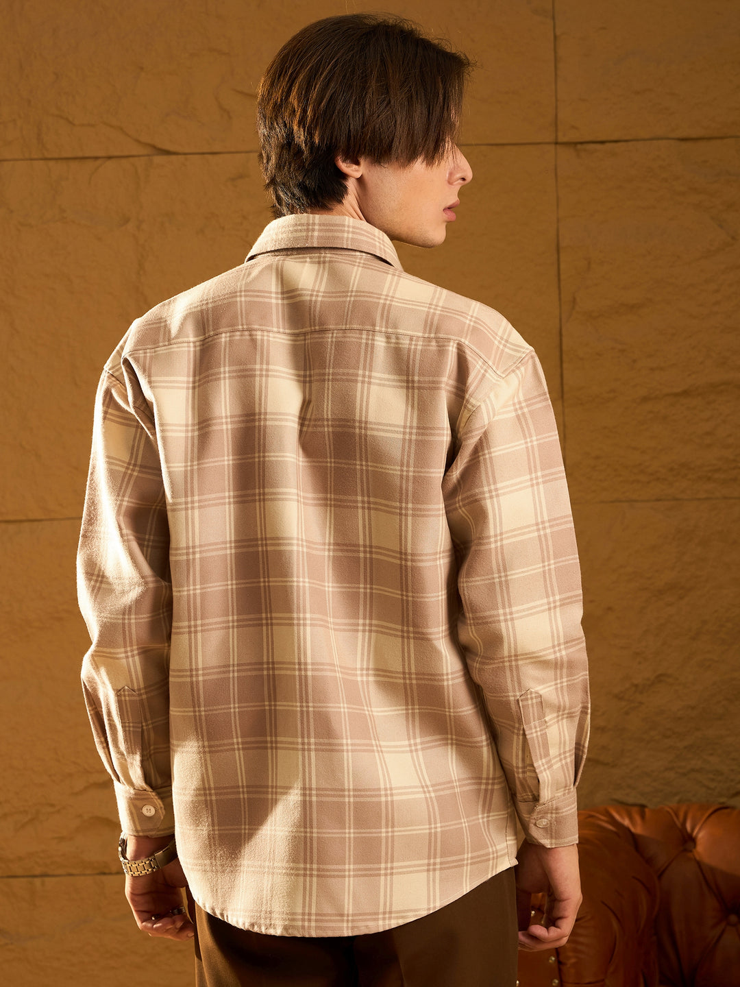 Brown Double Pocket Oversized Shacket