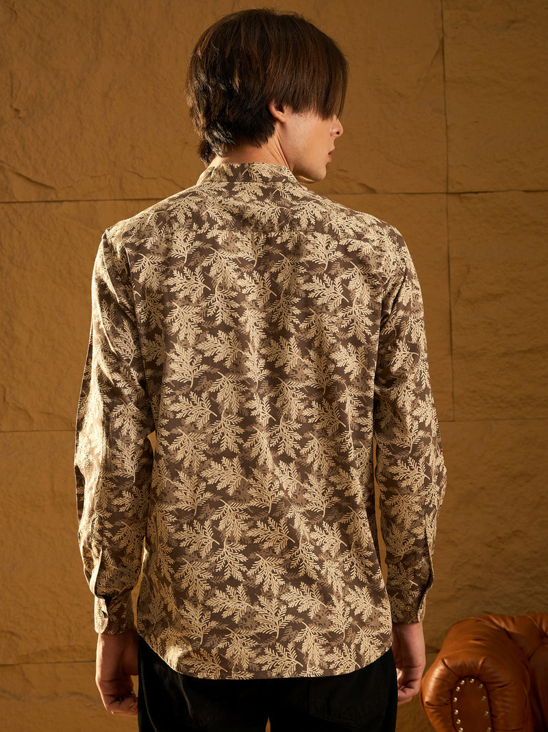 Grey & Cream: Block Printed Casual Short Kurta
