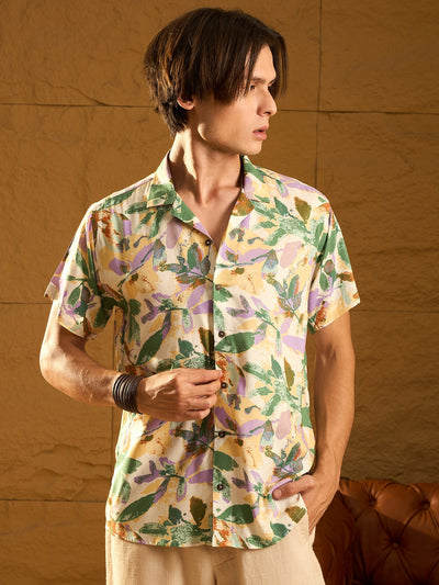 Floral Printed Drop Shoulder Oversized Rayon Shirt