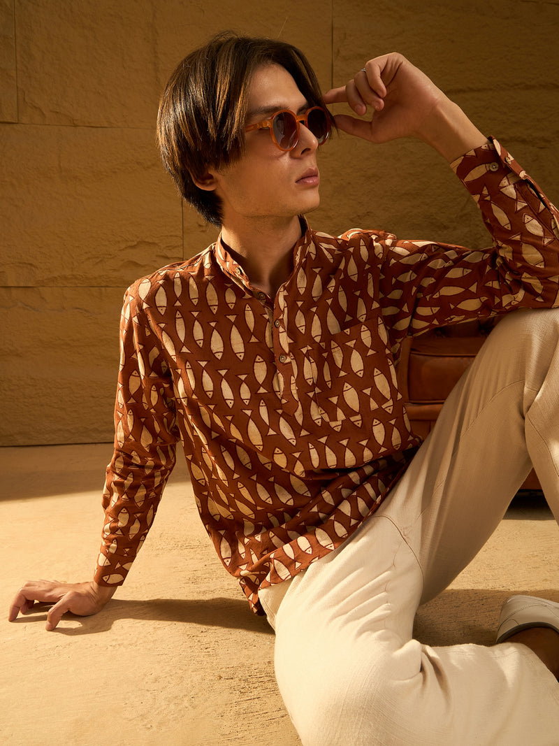 Block Printed Short Casual Kurta